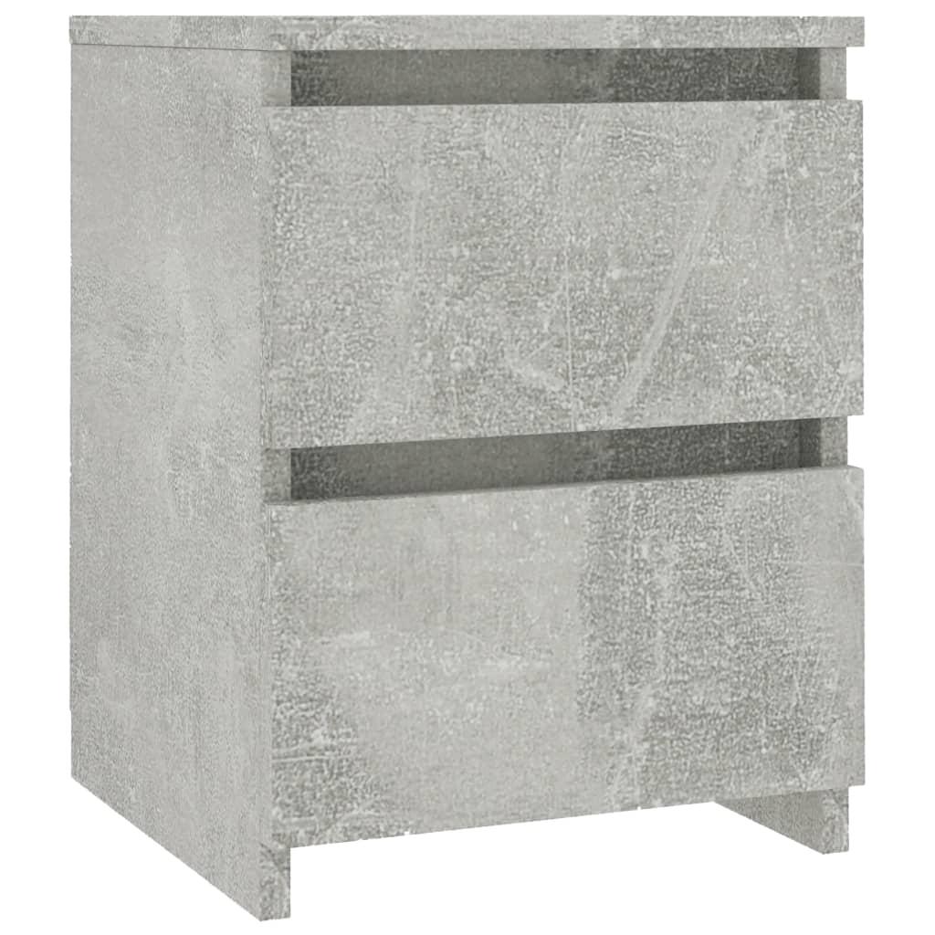 vidaXL Sängbord betonggrå 30x30x40 cm spånskiva
