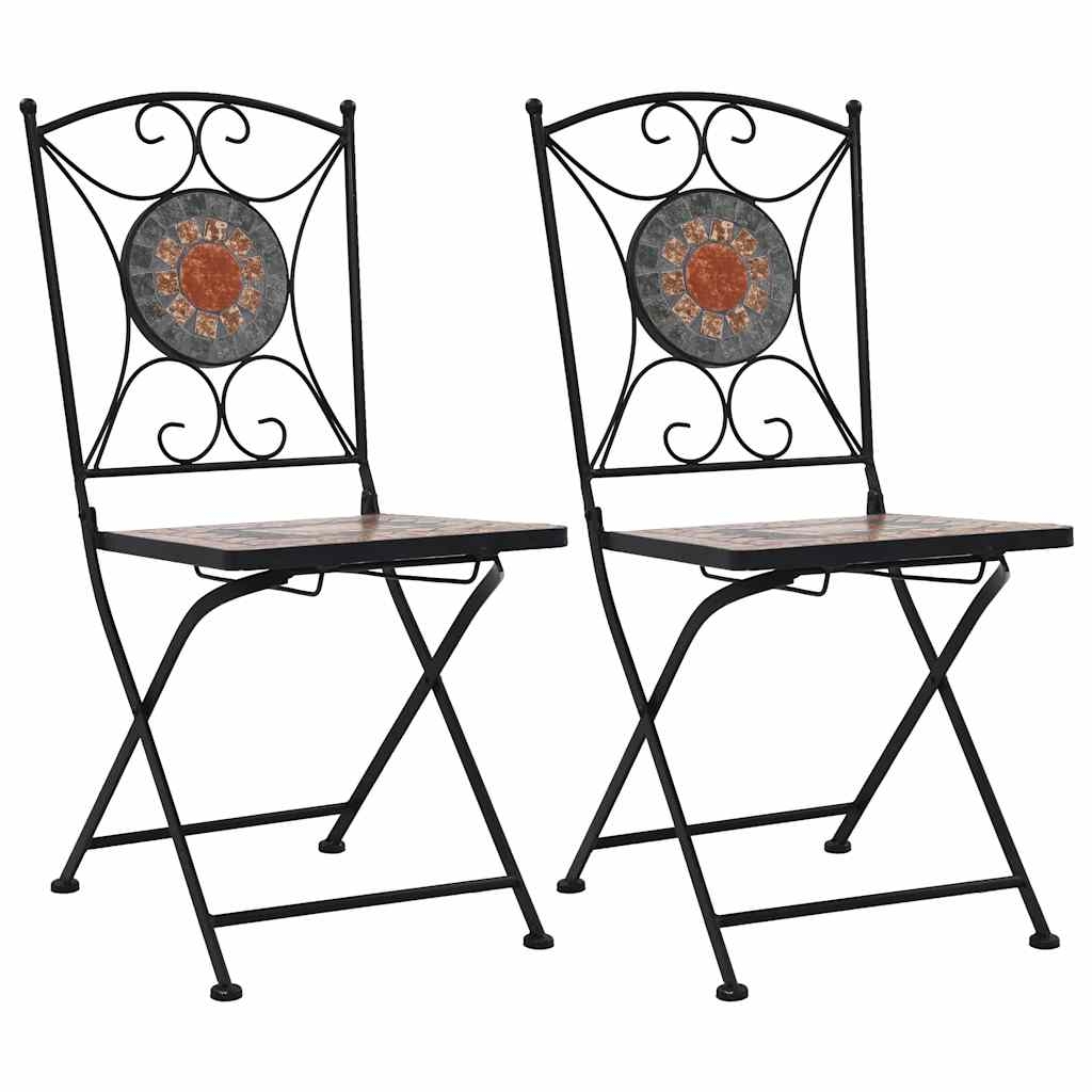 vidaXL Caféstolar i mosaik 2 st orange
