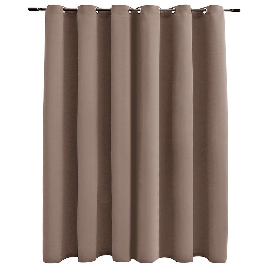 vidaXL Mörkläggningsgardin med metallringar taupe 290x245 cm