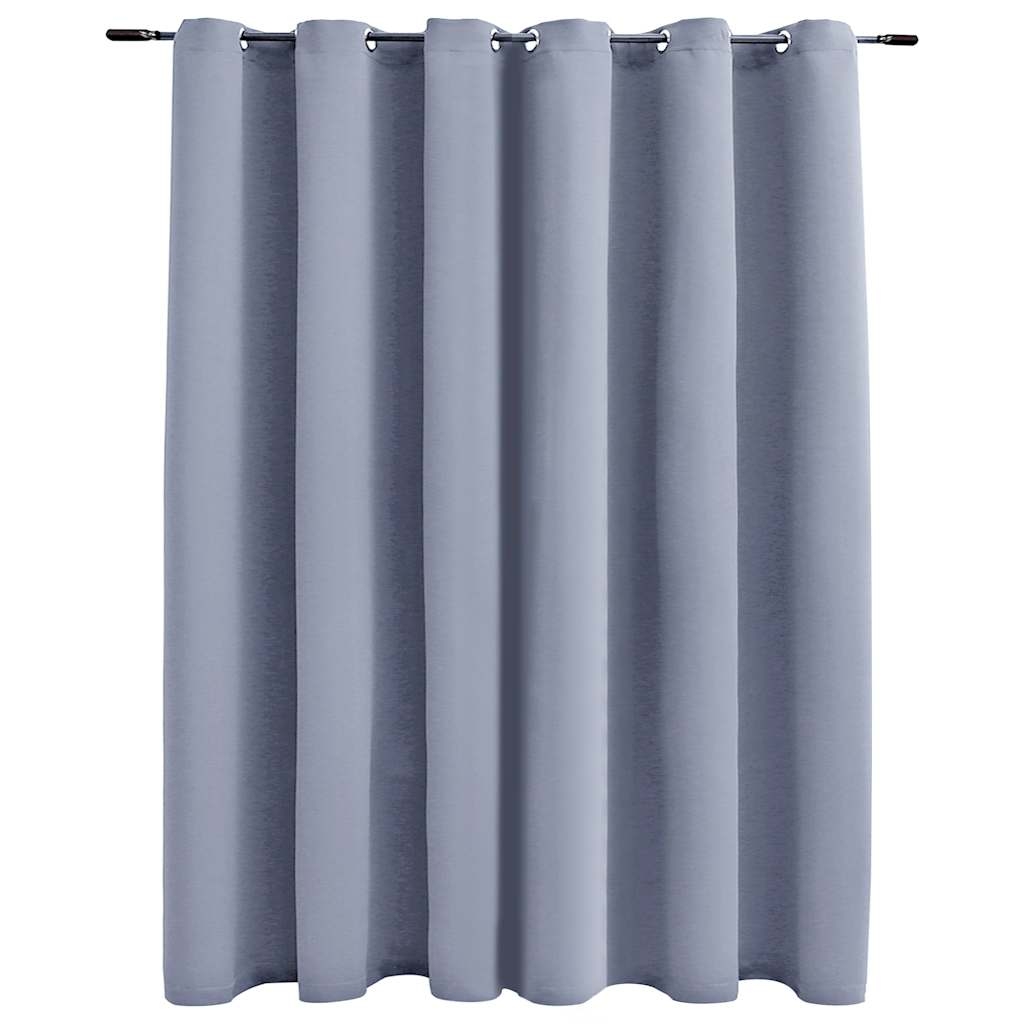 vidaXL Mörkläggningsgardin med metallringar grå 290x245 cm