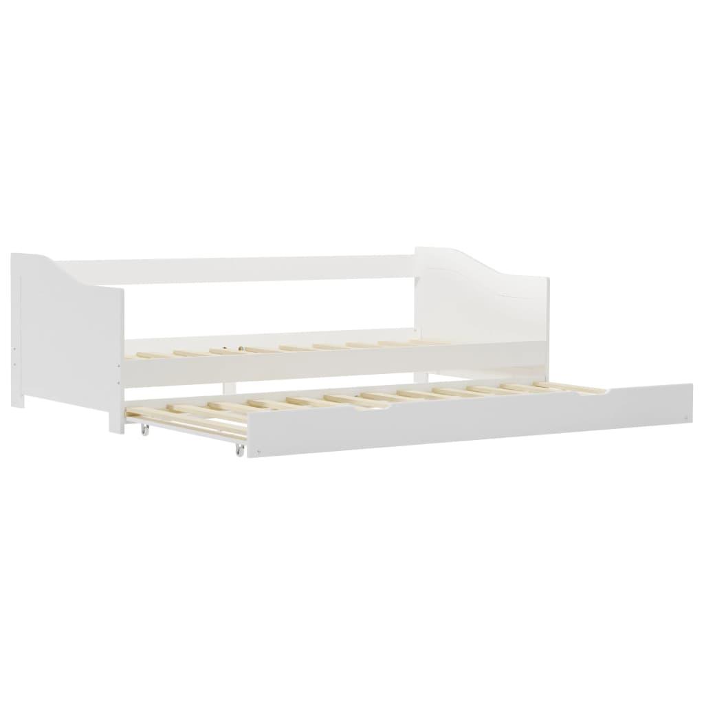 vidaXL Bäddsoffa ram utan madrass vit furu 90x200 cm