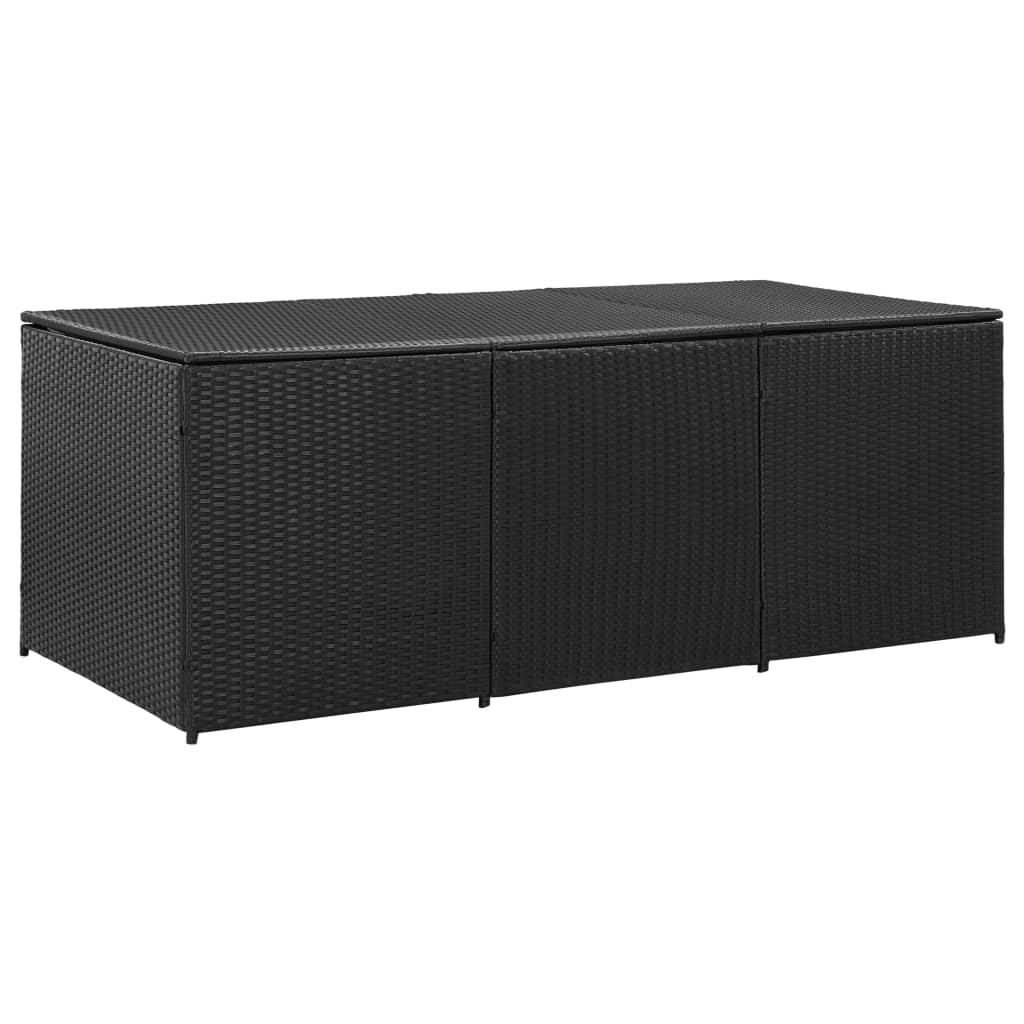vidaXL Puutarhan säilytyslaatikko polyrottinki 180x90x70 cm musta