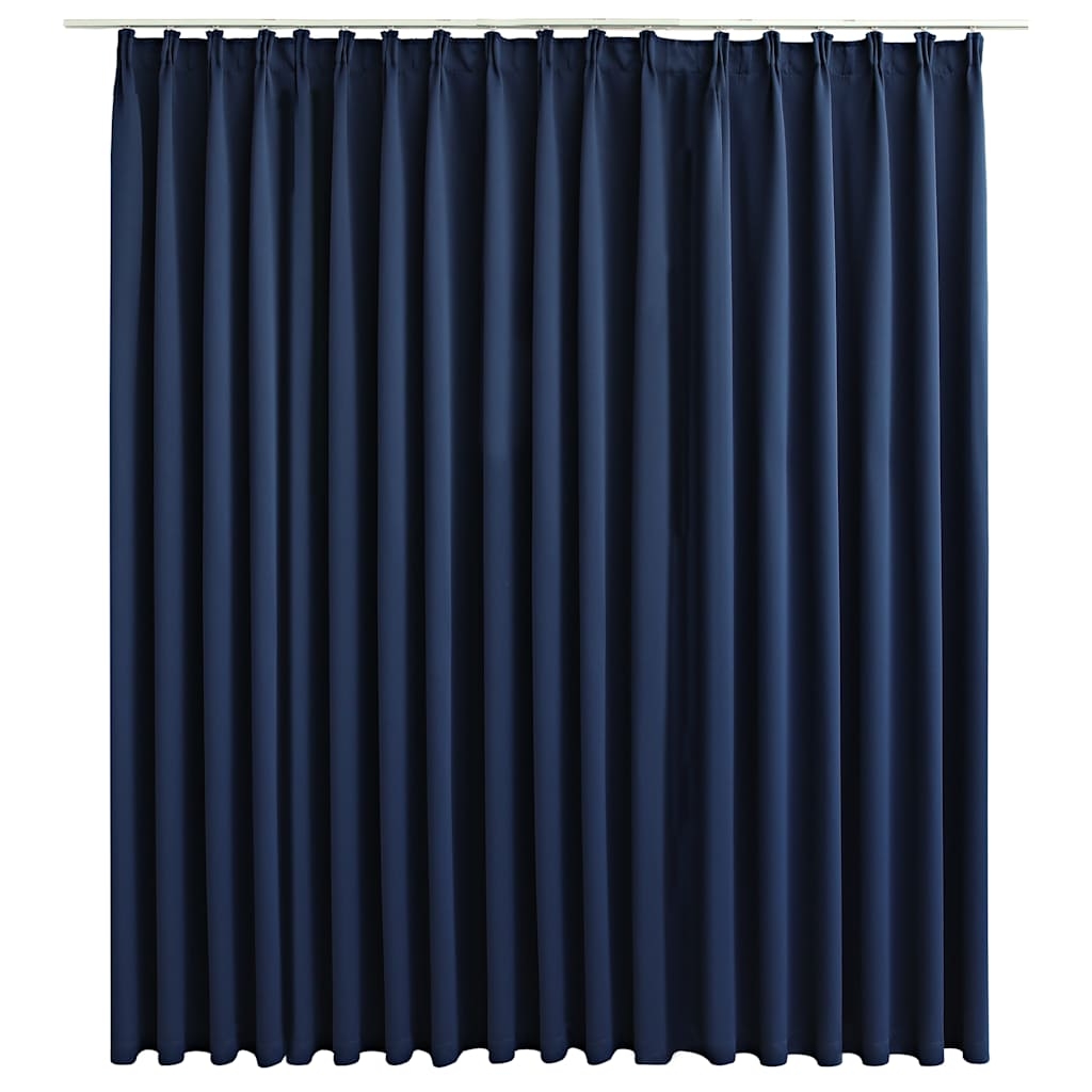 vidaXL Mörkläggningsgardin med krokar blå 290x245 cm