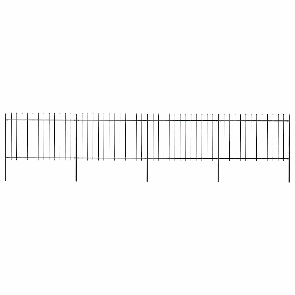 vidaXL Trädgårdsstaket med spjuttopp stål 8,5x1,2 m