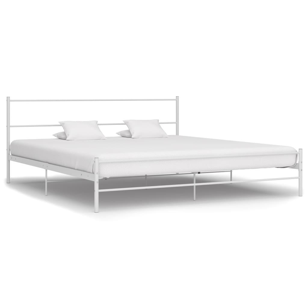 vidaXL Sängram vit metall 160x200 cm