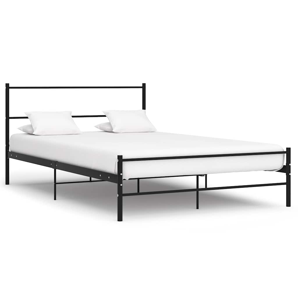 vidaXL Sängram med huvudgavel utan madrass svart 140x200 cm metall