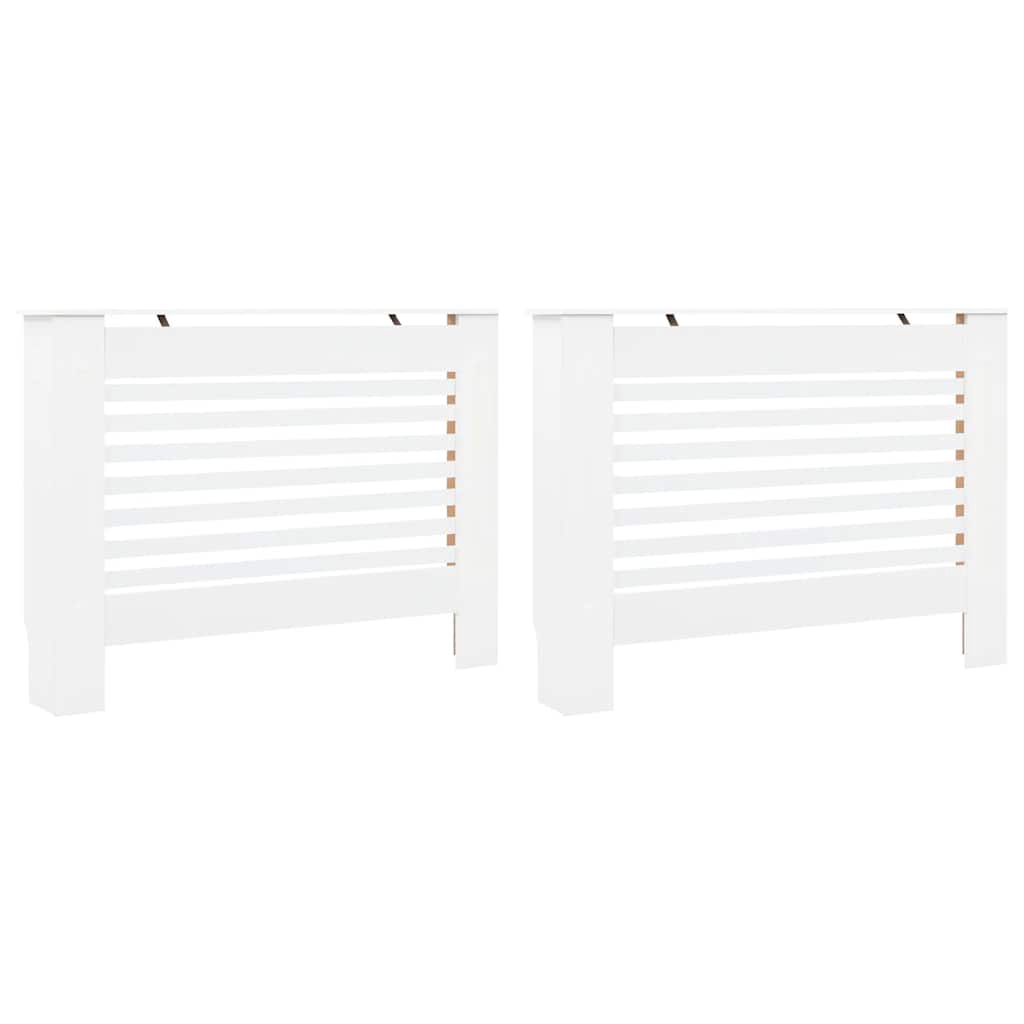 vidaXL Elementskydd 2 st vit 112x19x81,5 cm MDF