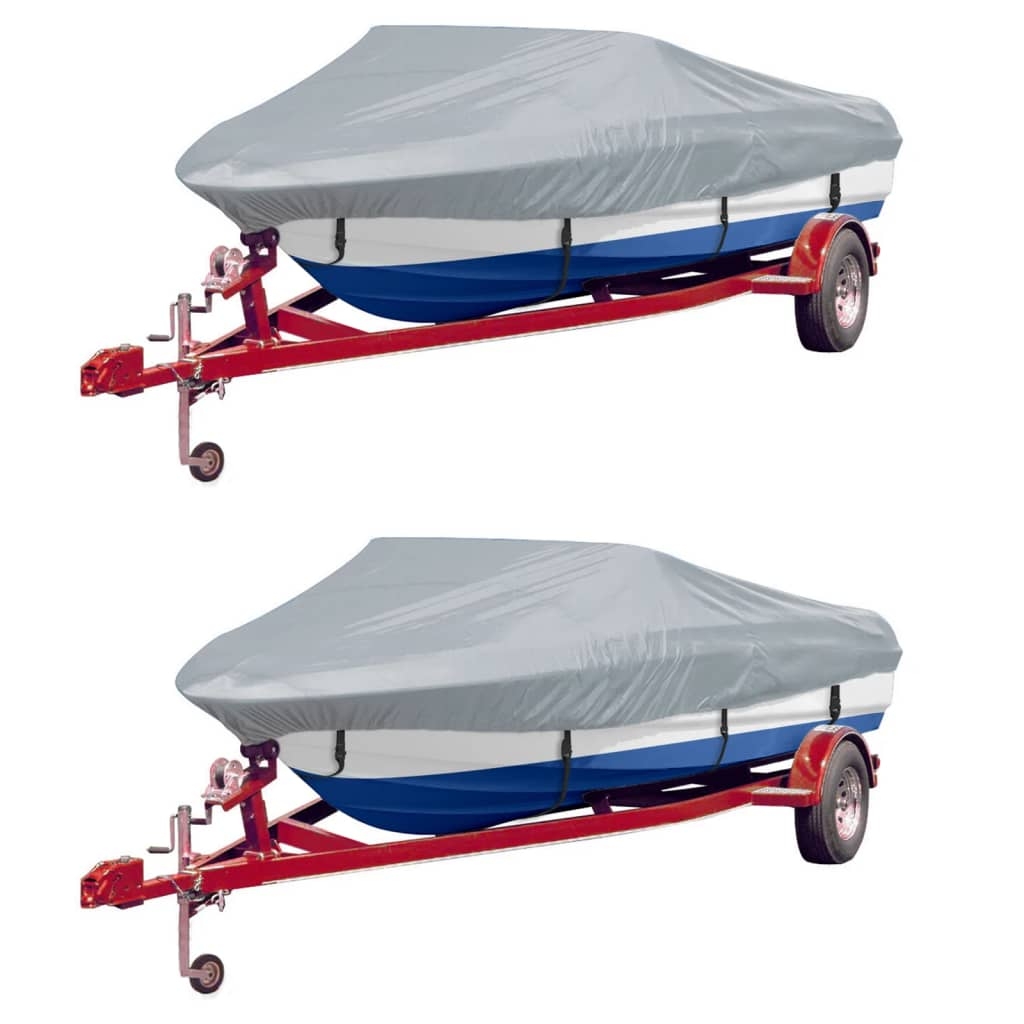 vidaXL Båtöverdrag 2 st grå längd 519-580 cm bredd 294 cm