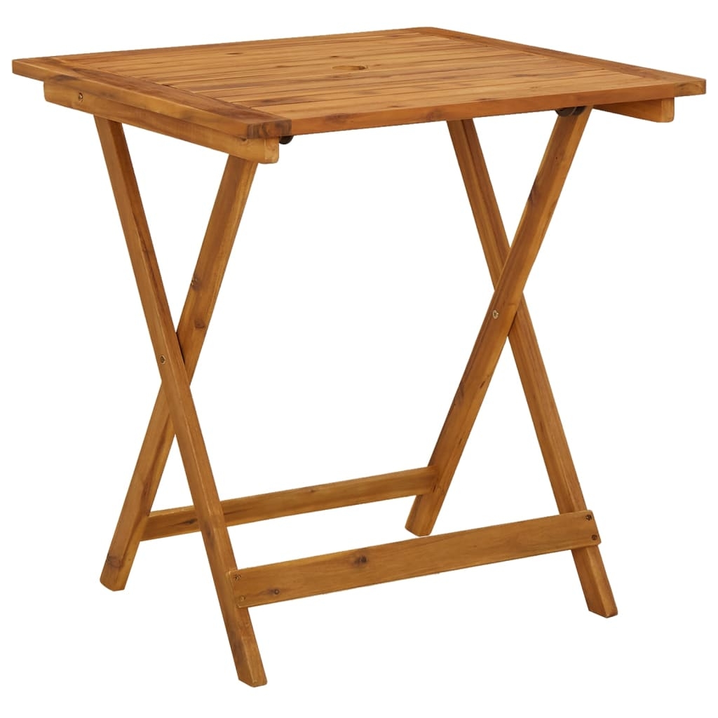 vidaXL Hopfällbart trädgårdsbord 70x70x75 cm massivt akaciaträ