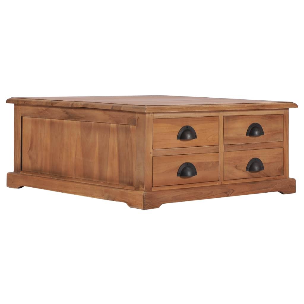 vidaXL Soffbord 68x68x30 cm massiv teak