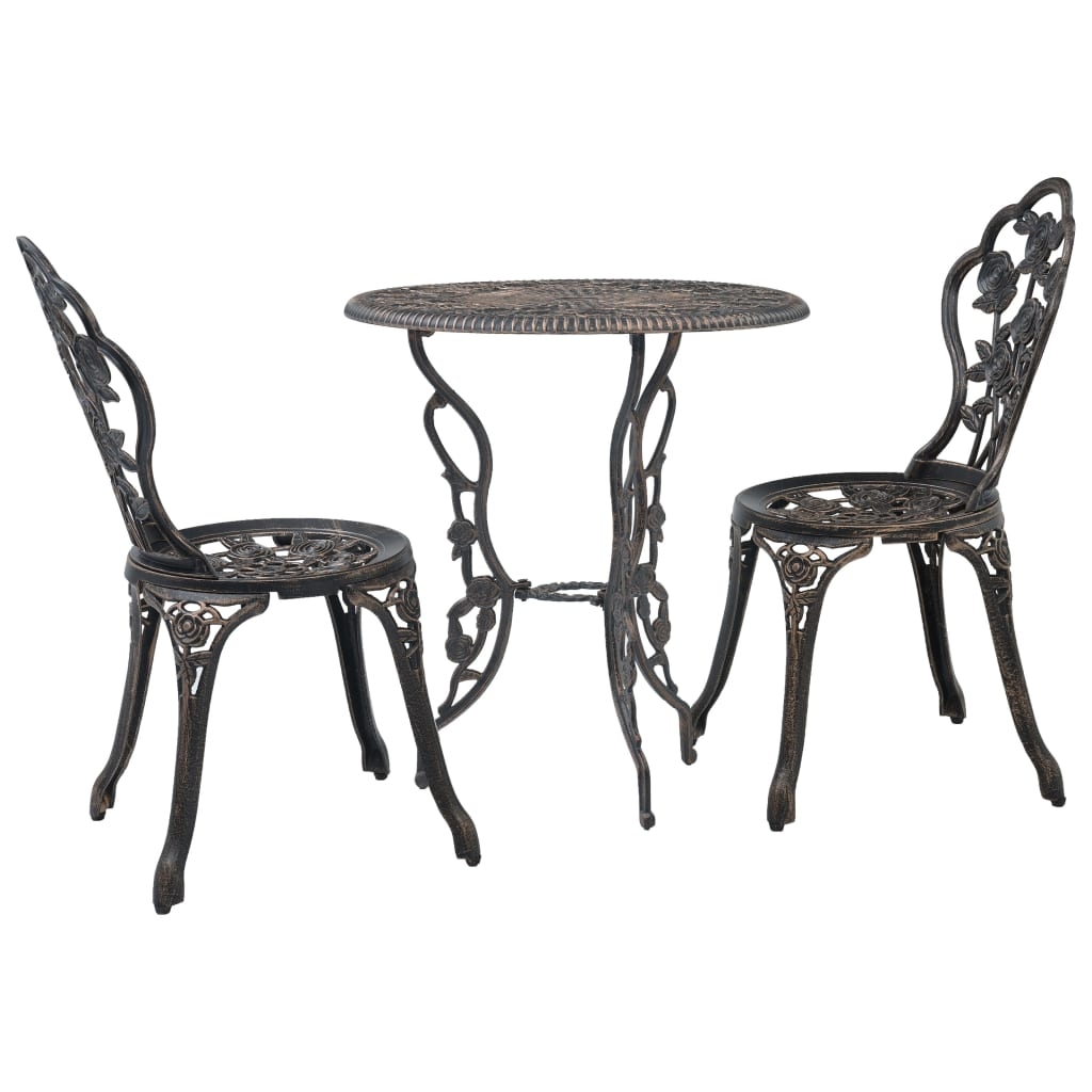 vidaXL Caféset 3 delar gjuten aluminium