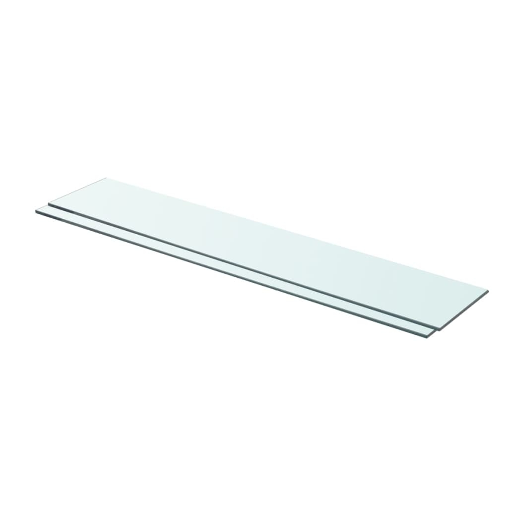 vidaXL Hyllplan 2 st glas genomskinlig 80x15 cm