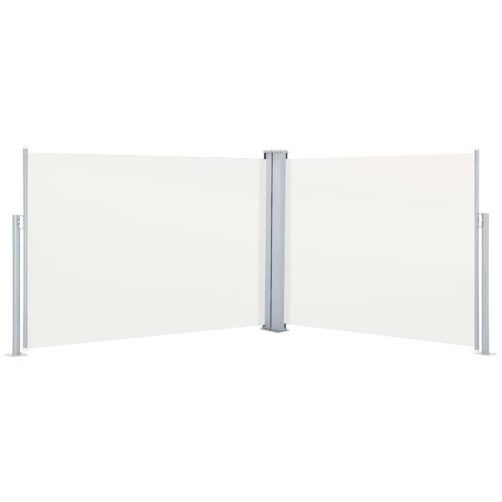 vidaXL Infällbar sidomarkis gräddvit 100x1000 cm