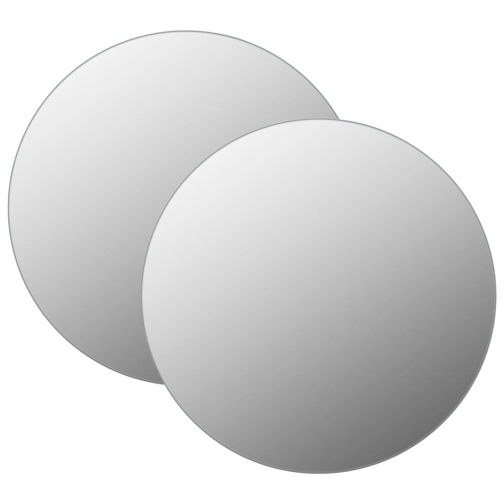 vidaXL Väggspeglar 2 st 50 cm rund glas
