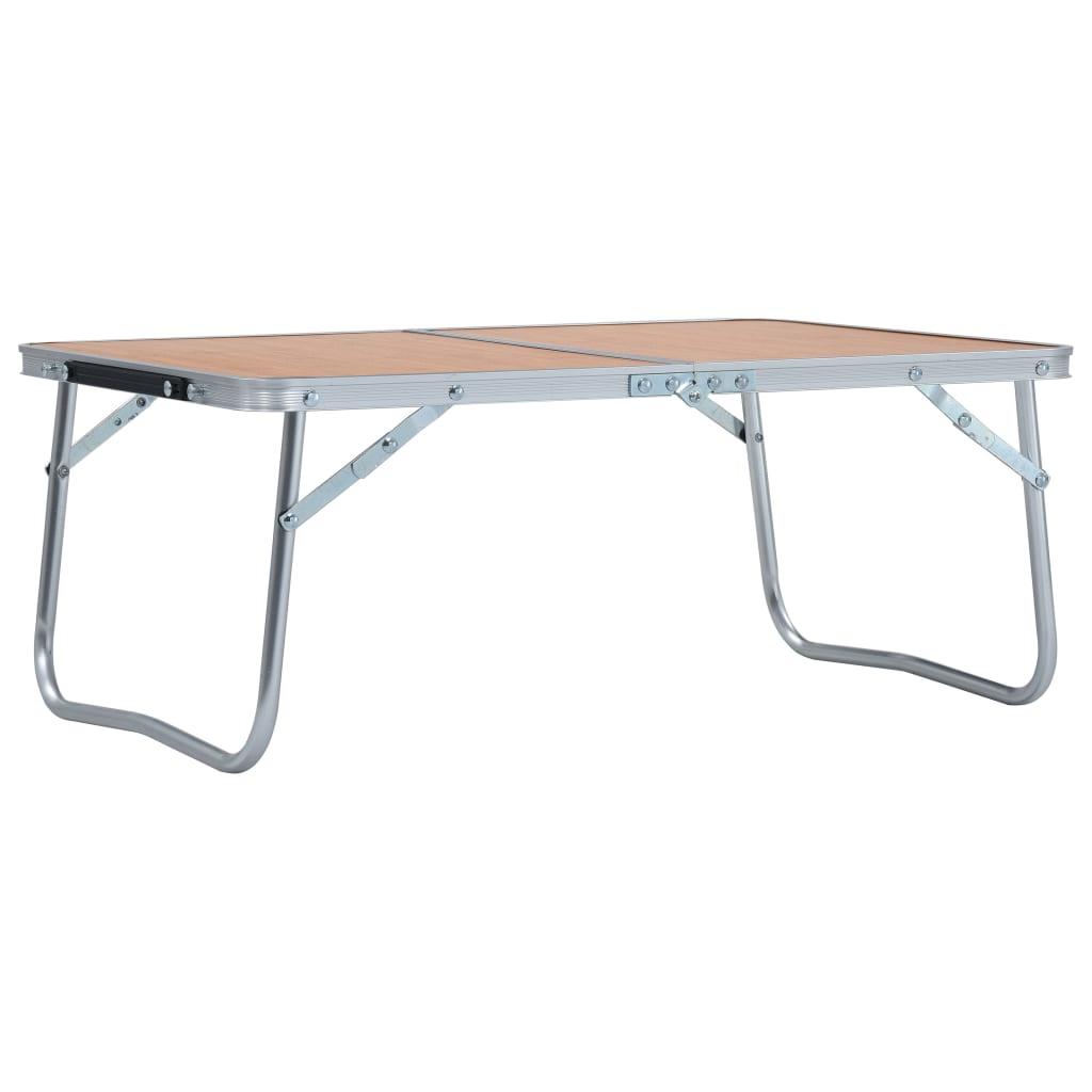 vidaXL Hopfällbart campingbord brun aluminium 60x40 cm