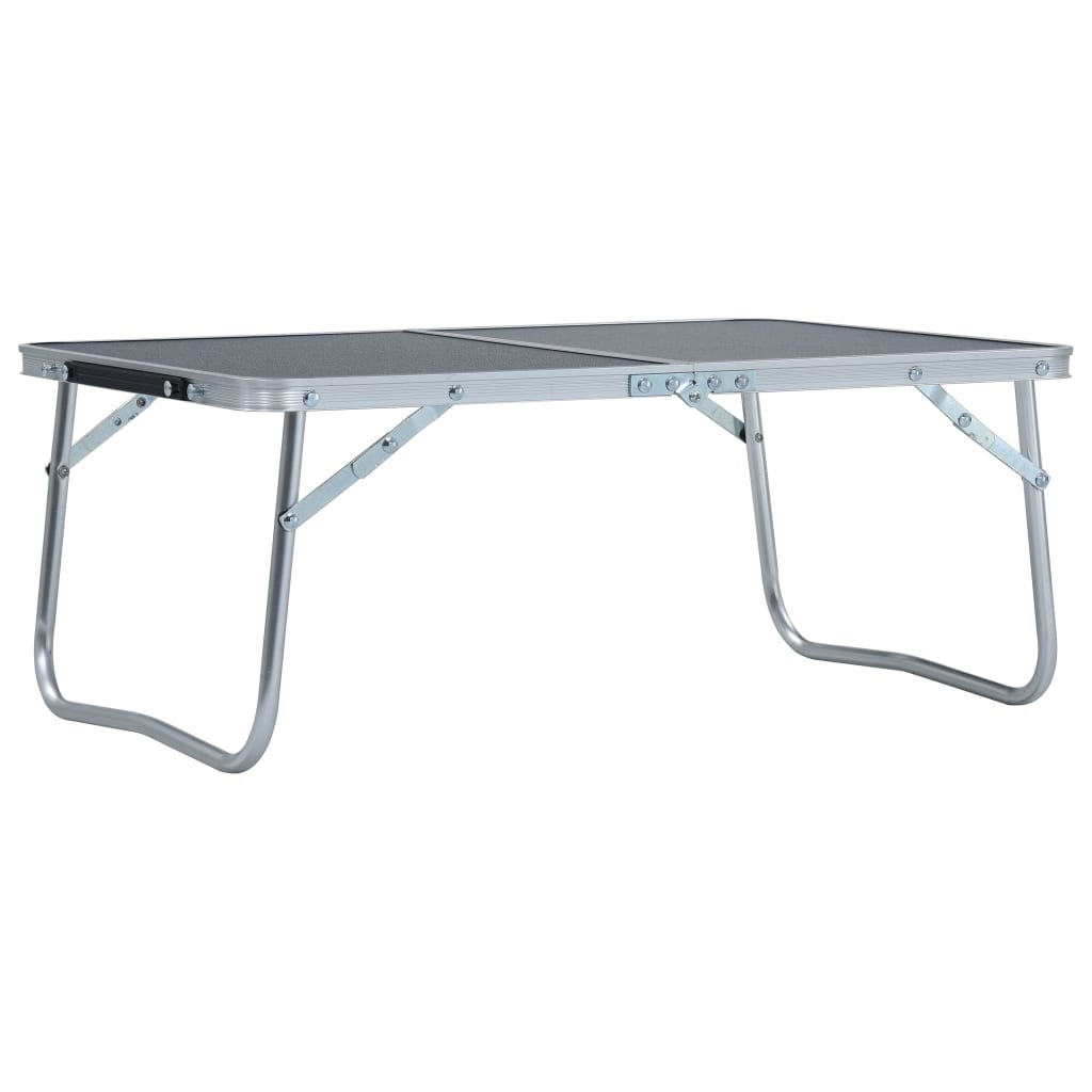 vidaXL Hopfällbart campingbord grå aluminium 60x40 cm
