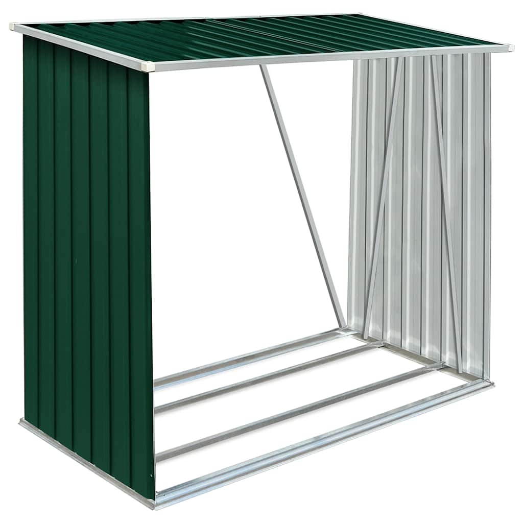 vidaXL Vedskjul galvaniserat stål 163x83x154 cm