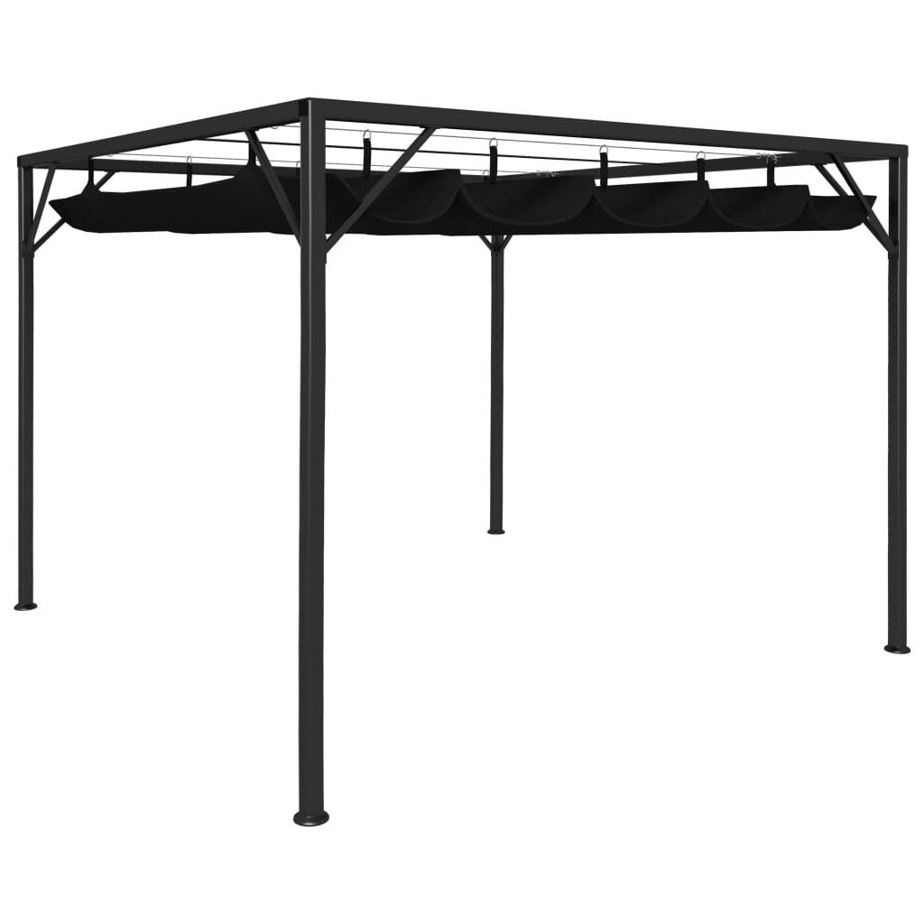vidaXL Paviljong med infällbart tak 3x3 m