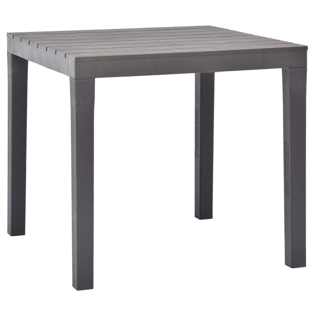 vidaXL Trädgårdsbord mocca 78x78x72 cm plast