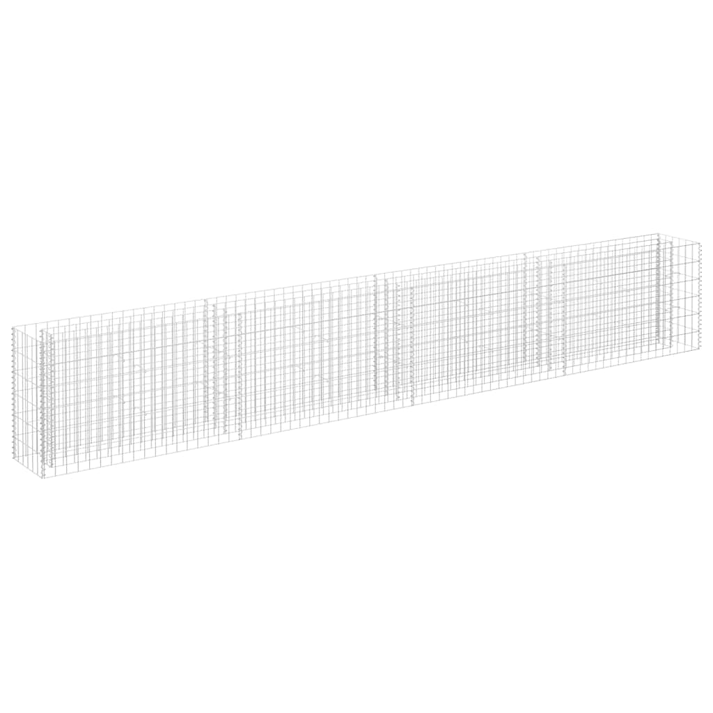 vidaXL Planteringsgabion upphöjd galvaniserat stål 360x30x60 cm