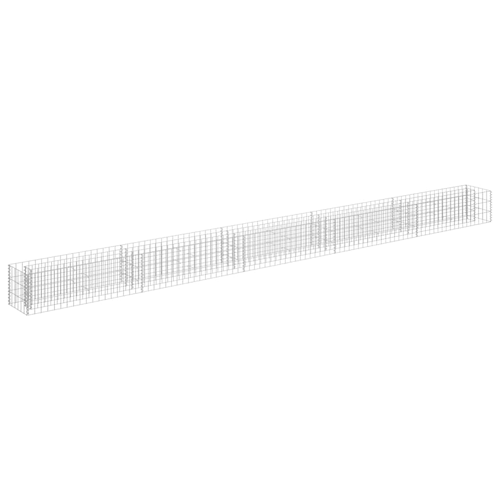 vidaXL Planteringsgabion upphöjd galvaniserat stål 450x30x30 cm
