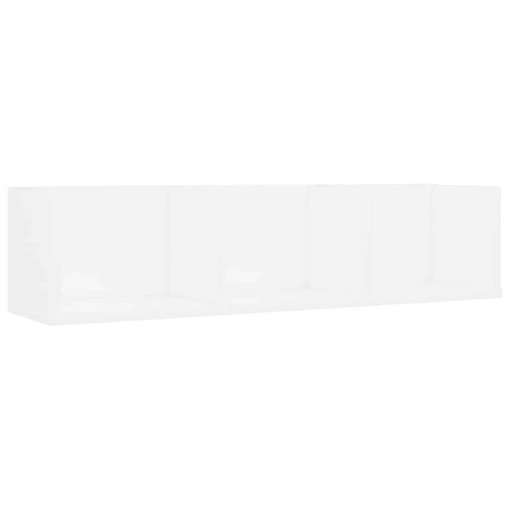 vidaXL CD-hylla vit 75x18x18 cm konstruerat trä