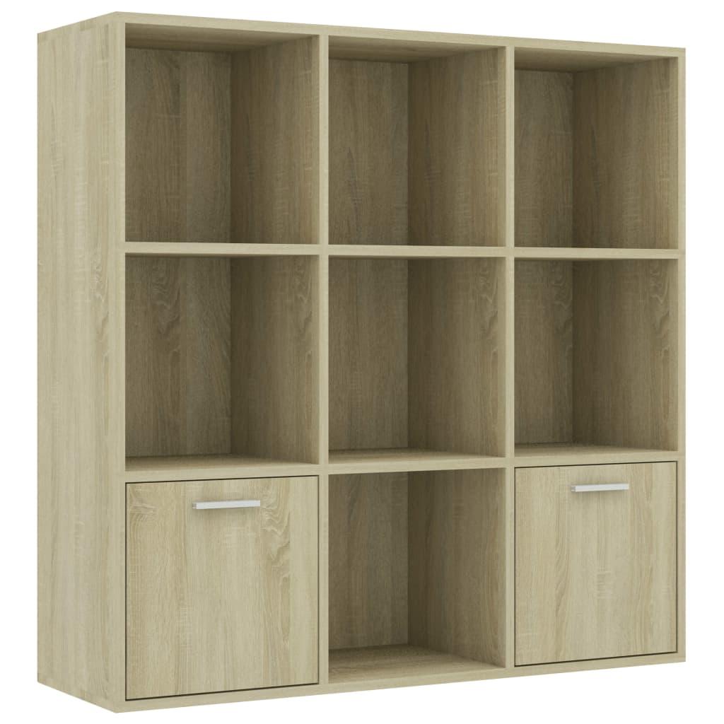 vidaXL Bokhylla sonoma-ek 98x30x98 cm konstruerat trä