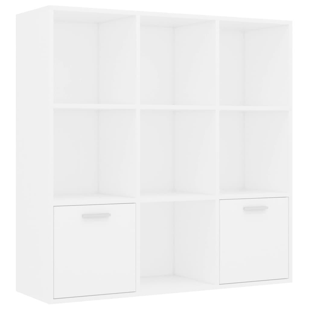 vidaXL Bokhylla vit 98x30x98 cm spånskiva
