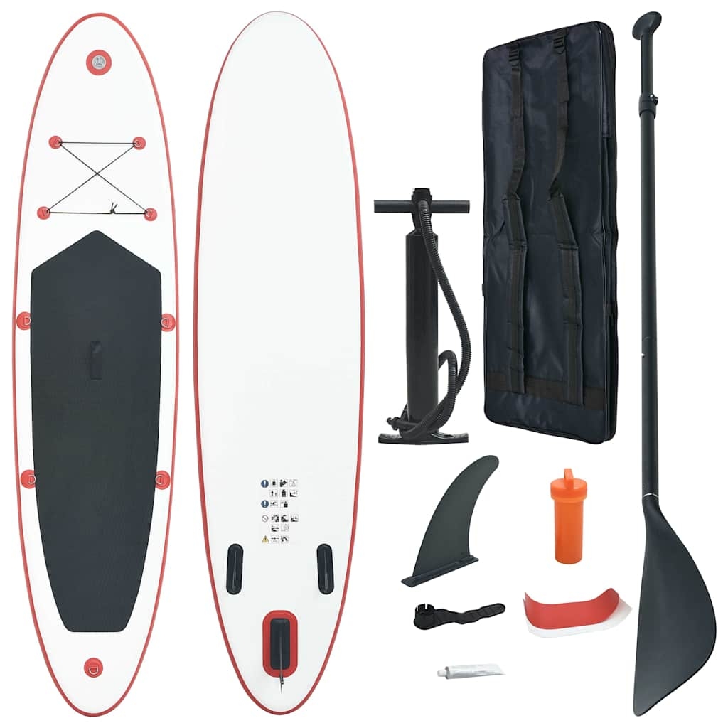 vidaXL SUP surfingbräda uppblåsbar röd och