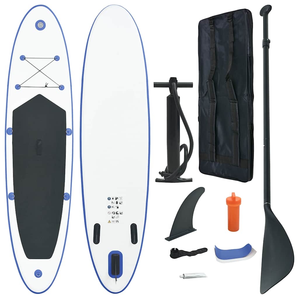 vidaXL SUP surfingbräda uppblåsbar blå och