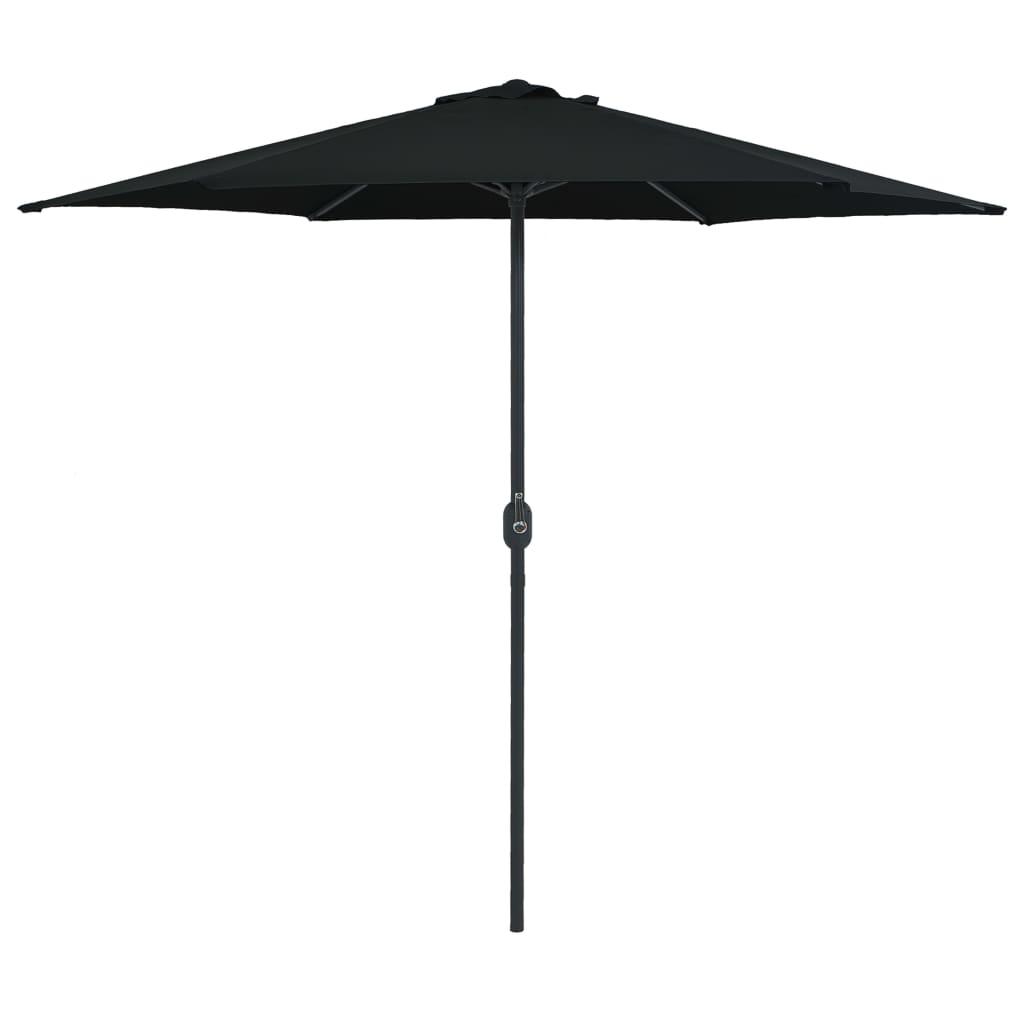 vidaXL Trädgårdsparasoll med aluminiumstång 270x246 cm svart