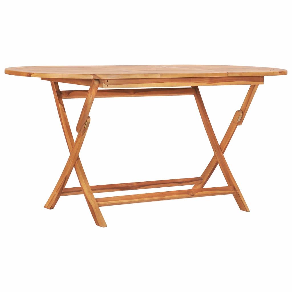 vidaXL Hopfällbart trädgårdsbord 160x80x75 cm massivt teakträ
