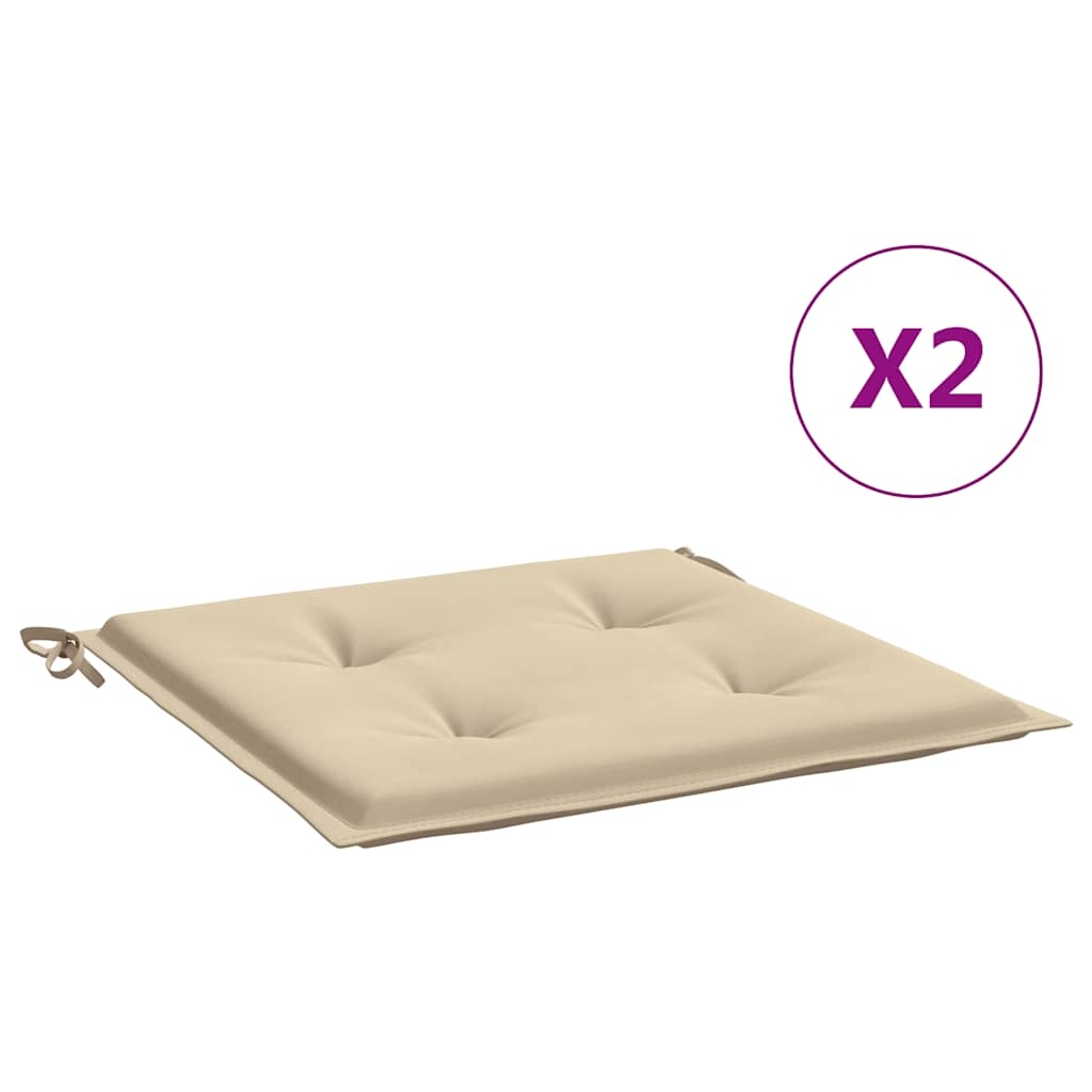 vidaXL Stolsdynor 2 st beige 50x50x3 cm oxfordtyg