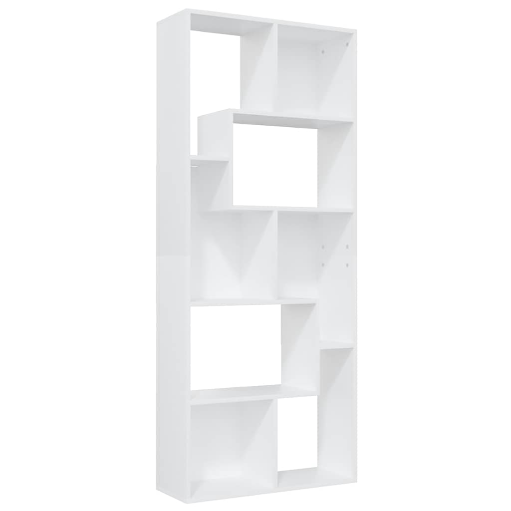 vidaXL Bokhylla vit 67x24x161 cm konstruerat trä
