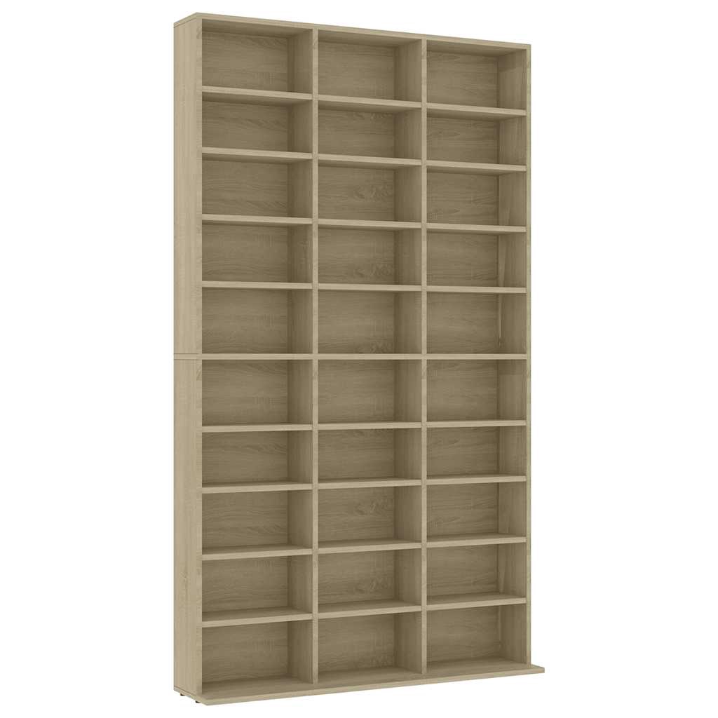 vidaXL CD-hylla sonoma-ek 102x23x177,5 cm konstruerat trä