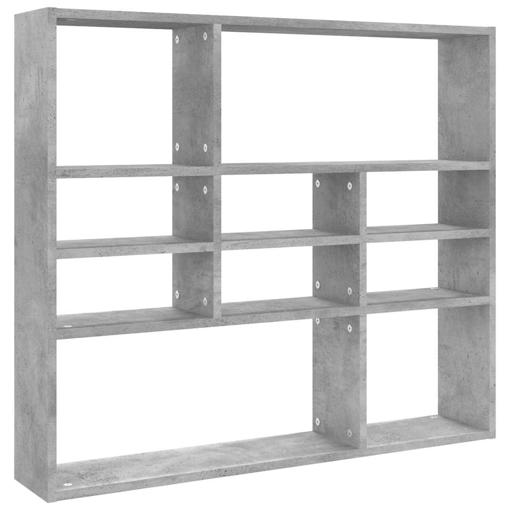 vidaXL Vägghylla betonggrå 90x16x78 cm konstruerat trä