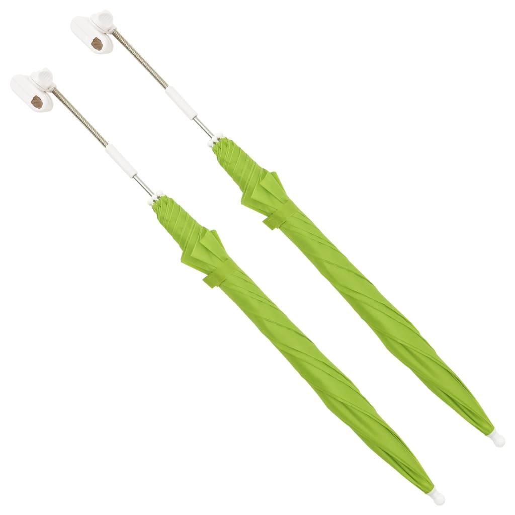 vidaXL Parasoll till campingstol 2 st grön 105 cm
