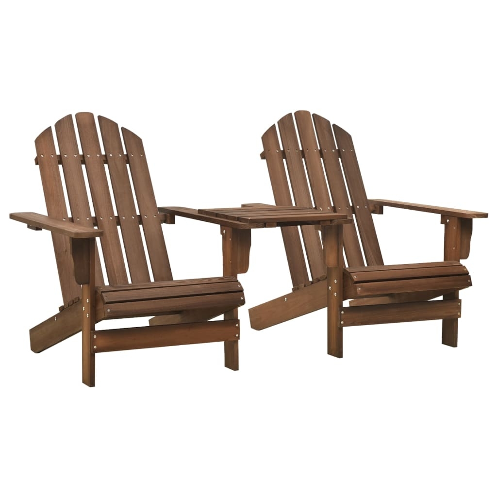 vidaXL Adirondack hagestoler med tebord heltre gran brun
