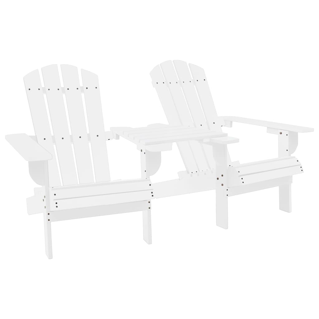 vidaXL Adirondackstolar med bord massivt granträ