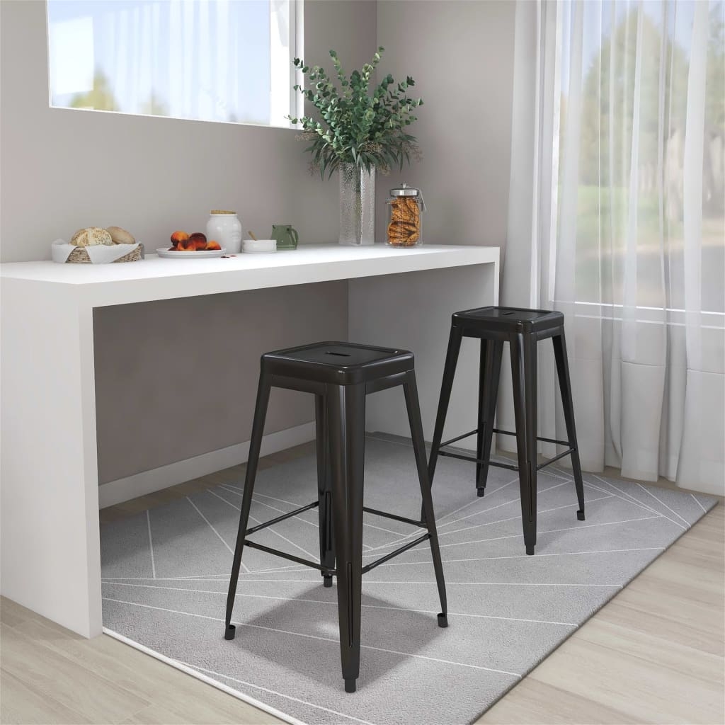 vidaXL Barstolar 2 st stapelbara metall
