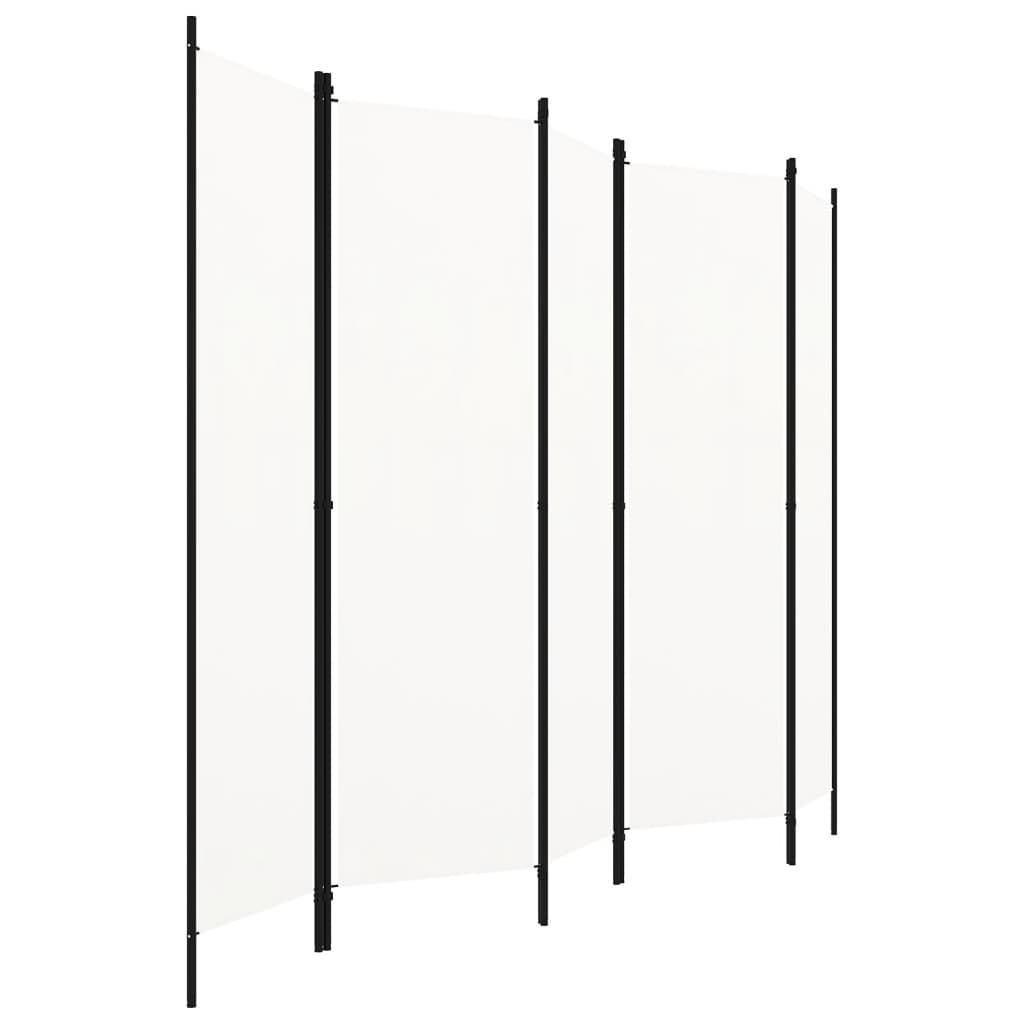 vidaXL Romdeler med 5 paneler hvit 250x180 cm
