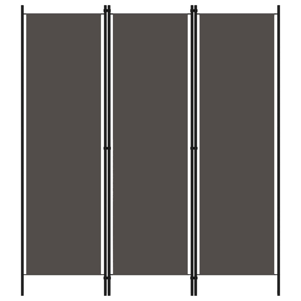 vidaXL Rumsavdelare 3 paneler antracit 150x180 cm