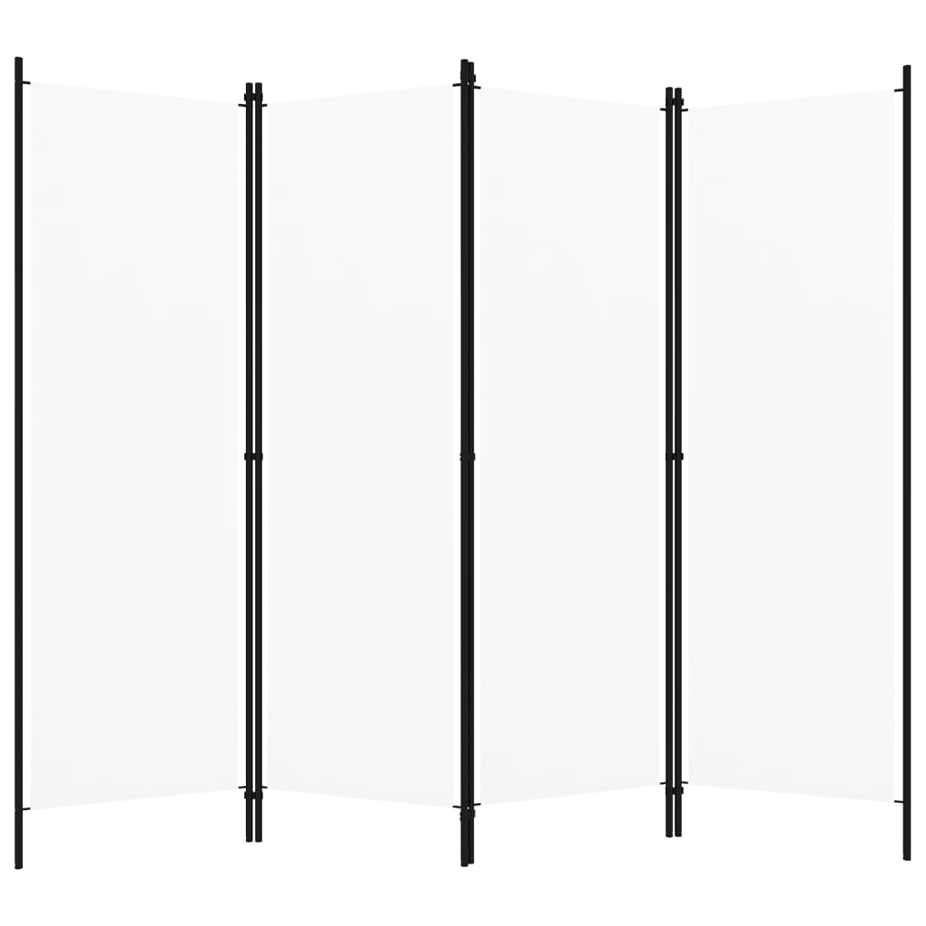 vidaXL Rumsavdelare 4 paneler vit 200x180 cm