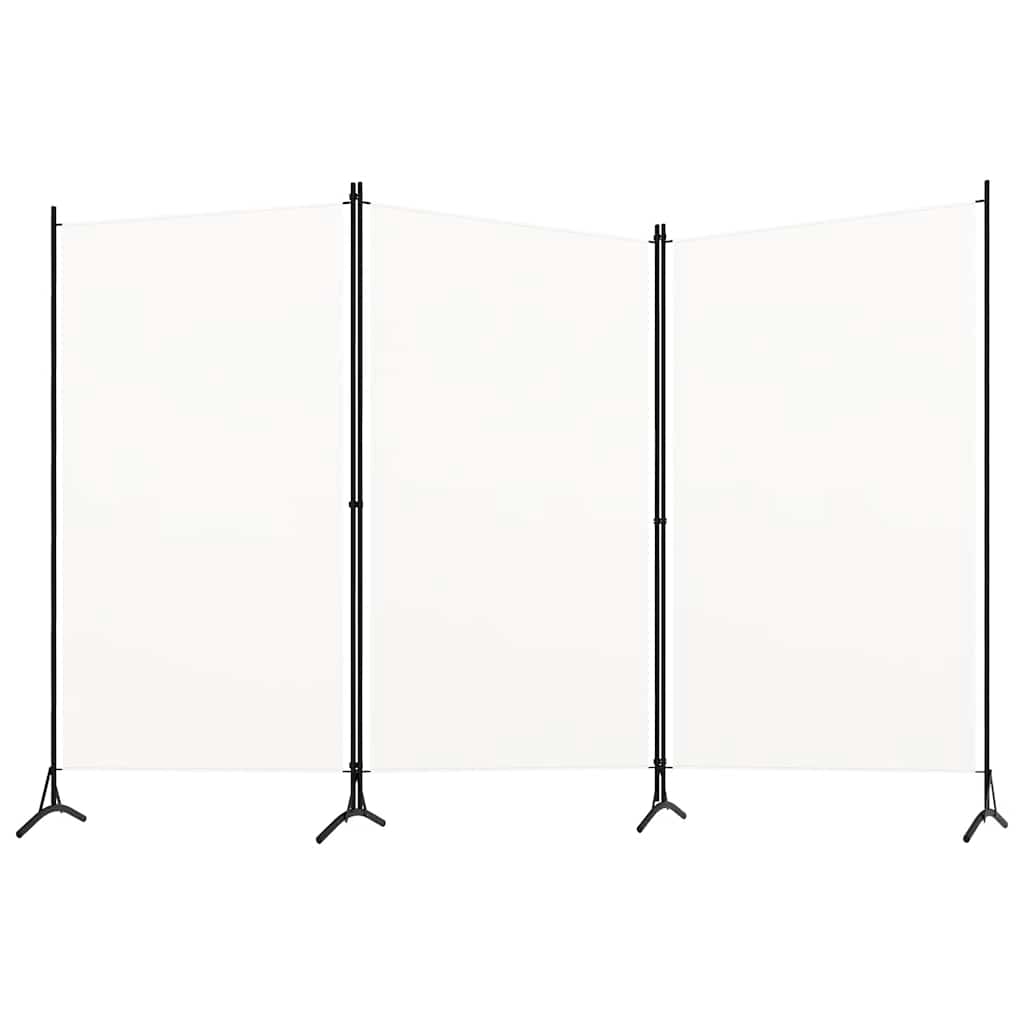 vidaXL Rumsavdelare 3 paneler vit 260x180 cm tyg