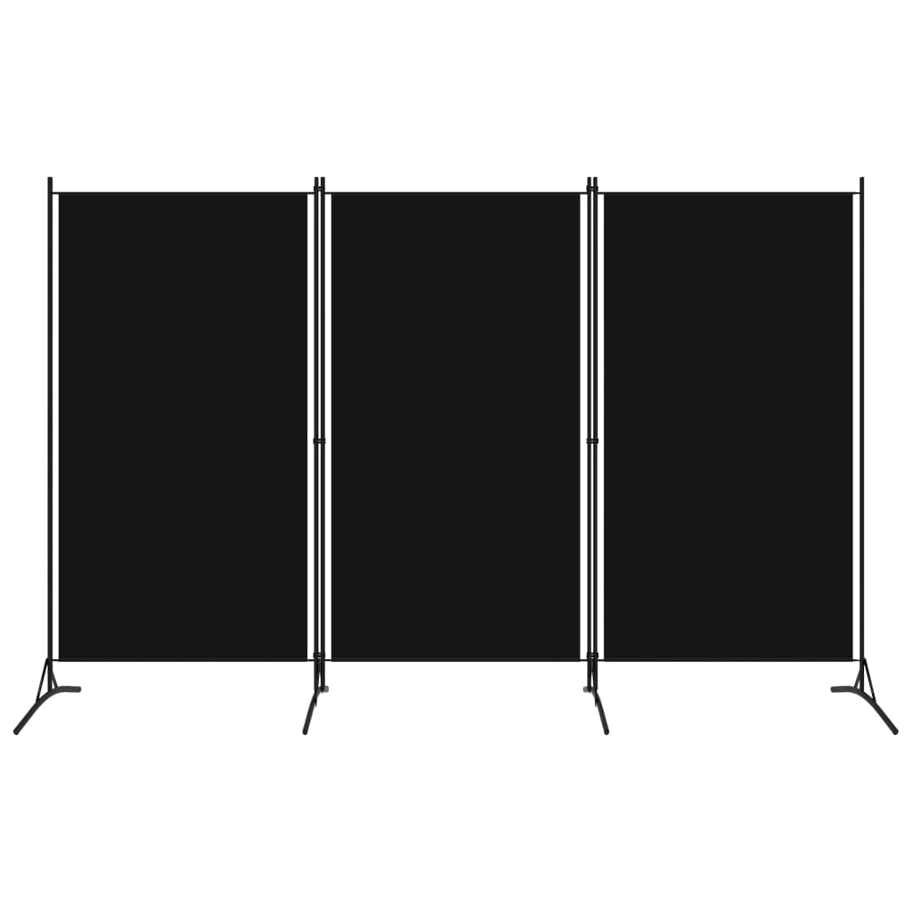 vidaXL Romdeler 3 paneler svart 260x180 cm
