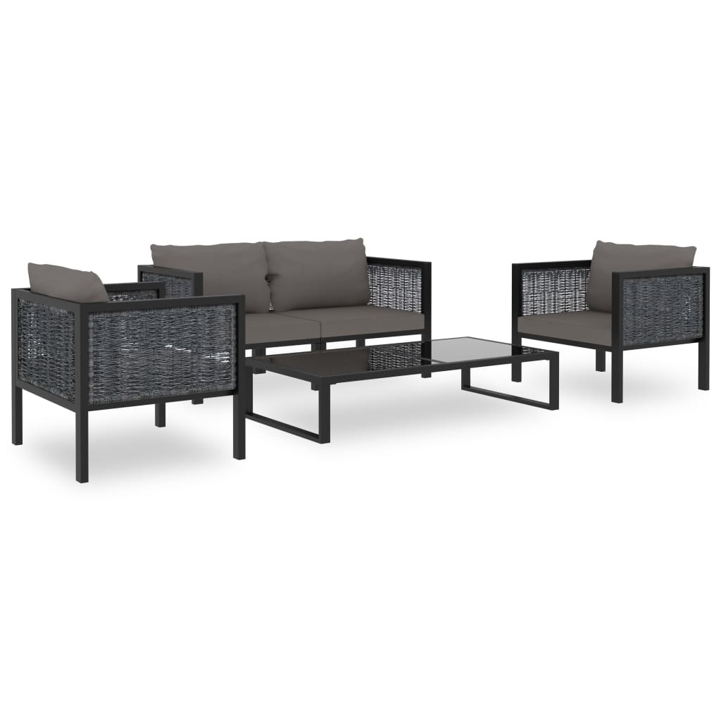 vidaXL Loungegrupp 5 delar med dynor konstrotting