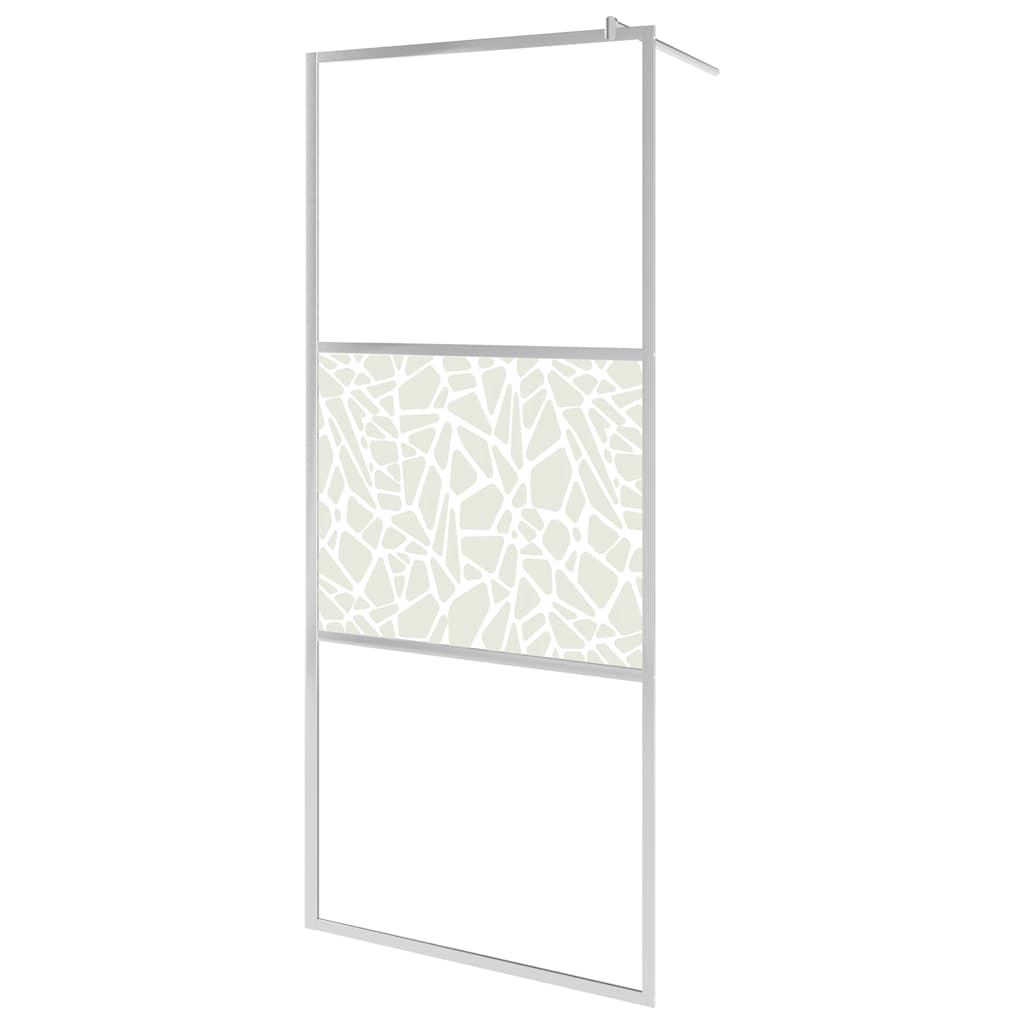 vidaXL Duschvägg med ESG-glas stendesign 90x195 cm