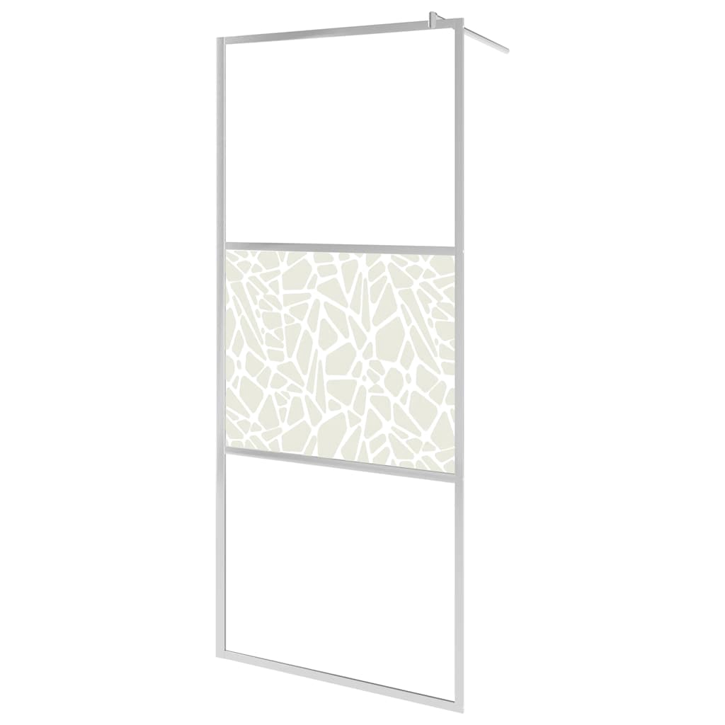 vidaXL Duschvägg med ESG-glas stendesign 115x195 cm
