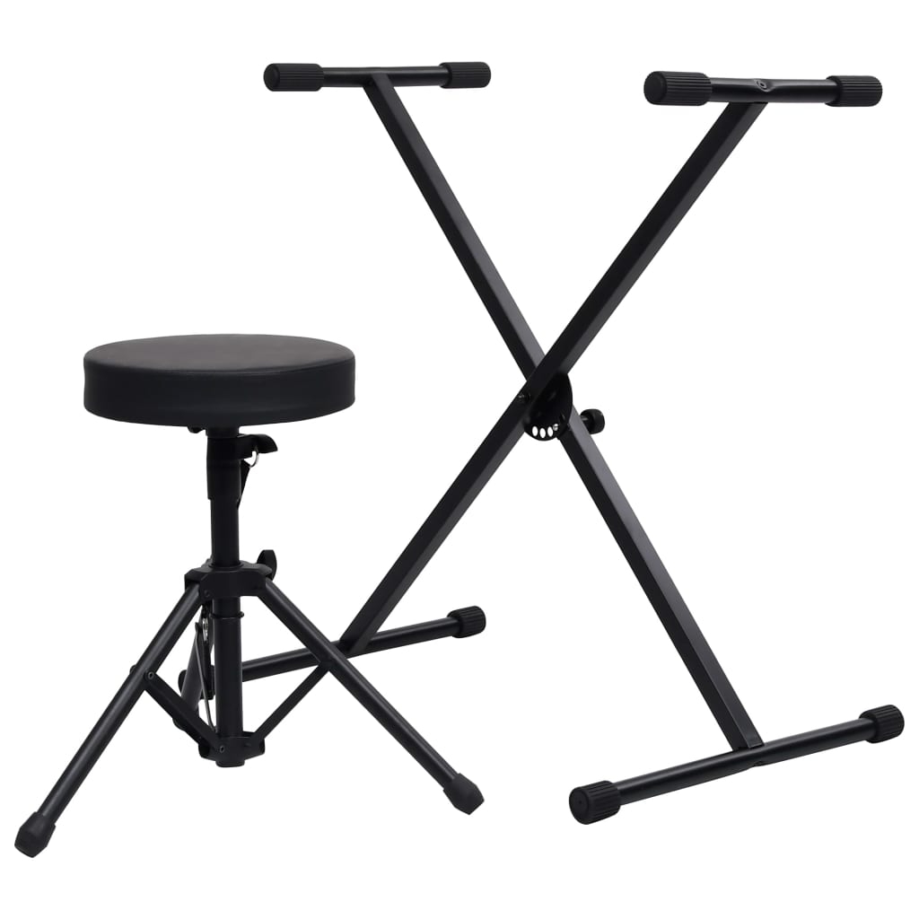 vidaXL Keyboardstativ med pall