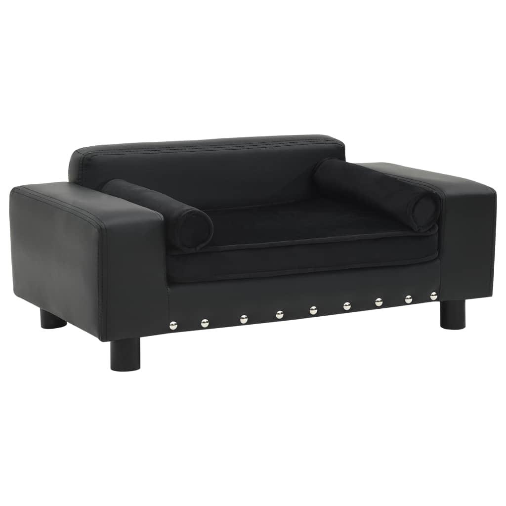 vidaXL Hundsoffa svart 81x43x31 cm plysch och konstläder